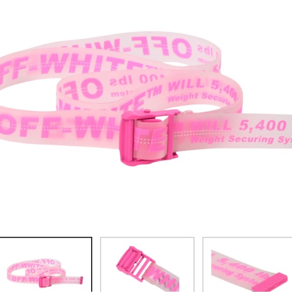 Off-White Rubber Industrial Logo Belt fuschia - Picture 7 of 12